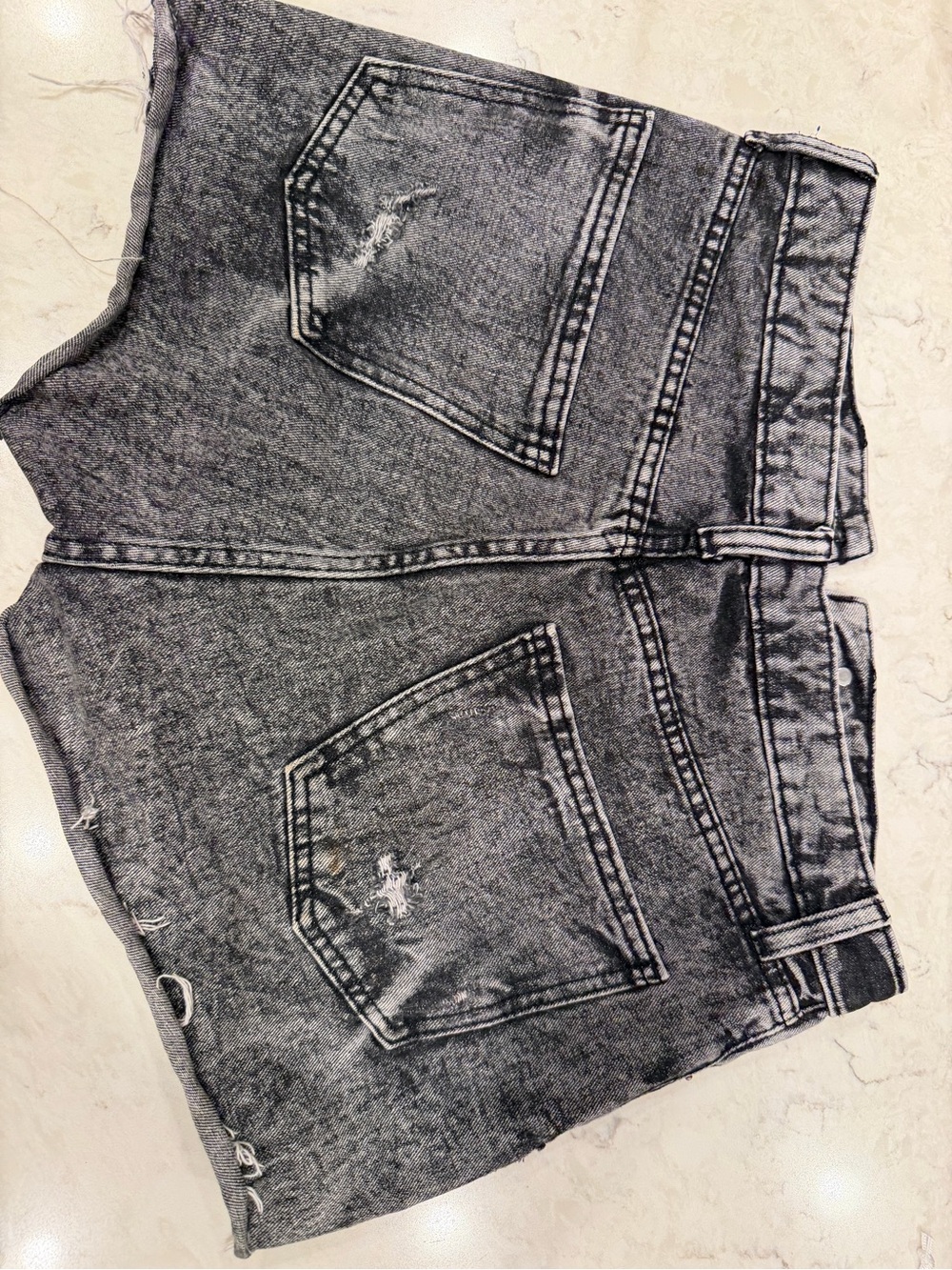 wild fable Distressed Washed Black Denim Shorts - Picture 2 of 3